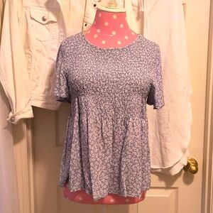 Urban Romantics Rayon Short Sleeve Blouse Sz Large, Fits Like A Medium